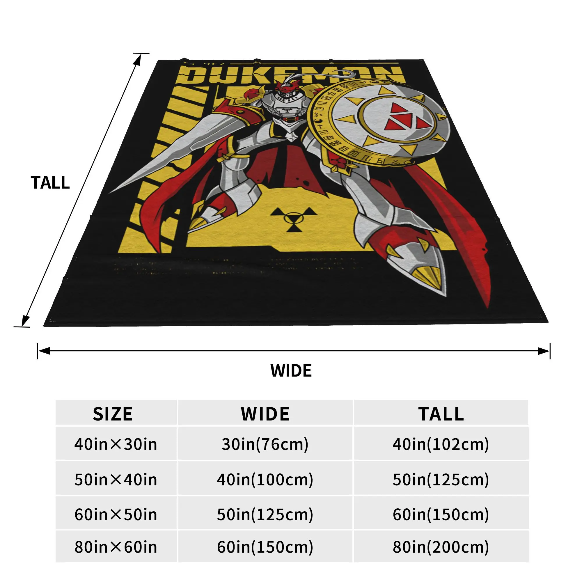 Dukemon Digital Monster Digimon Cobertor Multi-tamanho Macio Fuzzy Pelúcia Cobertores para Sofá e Cama