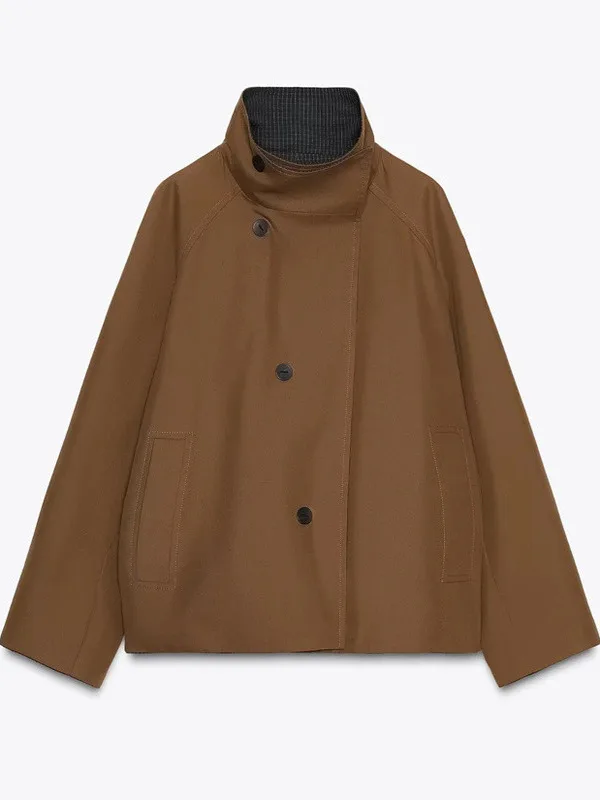 Abbigliamento fronte-retro ort Sle Commuter Faion Design semplice Autunno Cappotto da donna nuovo Colletto Jaet Chiusura a bottone singolo