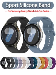 สายซิลิโคนสำหรับ Samsung Galaxy Watch 7 6 5 4 44มม. 40มม. 5 45มม. 20มม. Galaxy Watch6 4คลาสสิก47มม. 43มม. 46มม. 42มม.