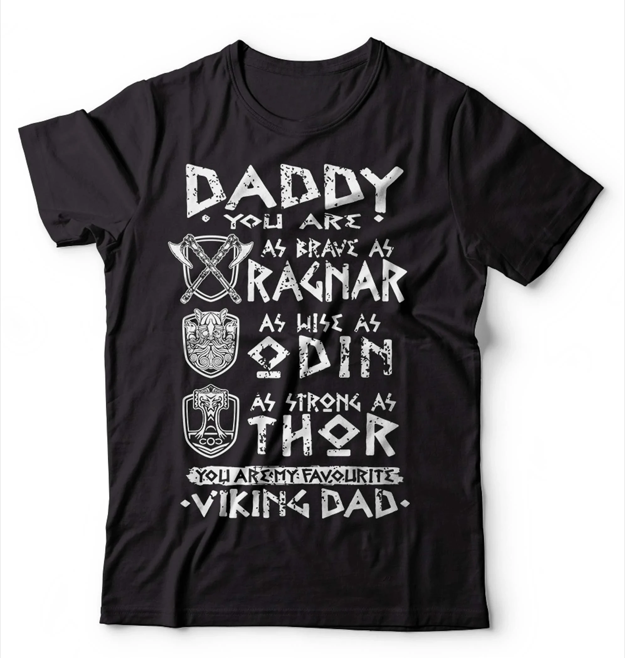 Camiseta vikinga de papá para hombre, camiseta de mitología nórdica Ragnar Thor Odin, ropa de calle Retro, camiseta de manga corta con cuello redondo de alta calidad para hombre