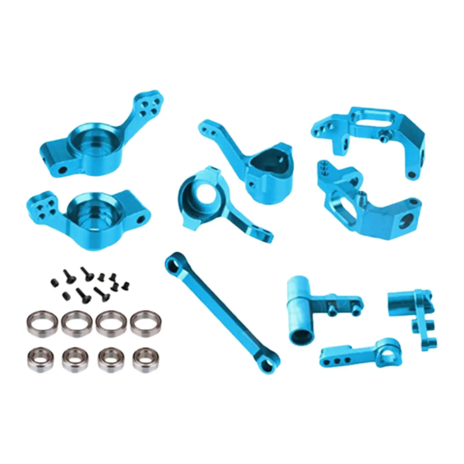 Alloy Steering Cup Carrier Repair Kit for HSP 94122 1/10 RC Car Front Rear Hub Base Knuckle Blue Metal