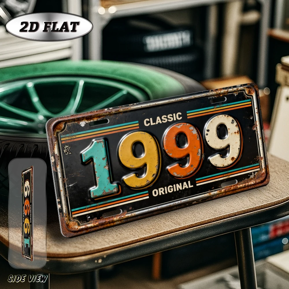 2D Flat - 【2D Flat】 2D Flat - [2D Flat], 2D Plane, 1pc, Vintage Metal Aluminum Decorative Sign (12×6 Inches), 1999 Classic Retro