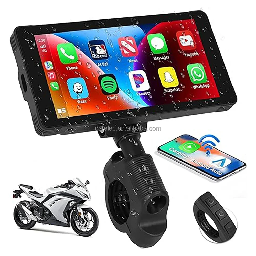 Premium Products 2026 new 5.5 inch Waterproof motorcycle carplay navigation android auto screen dashboard recorder for Motorbike