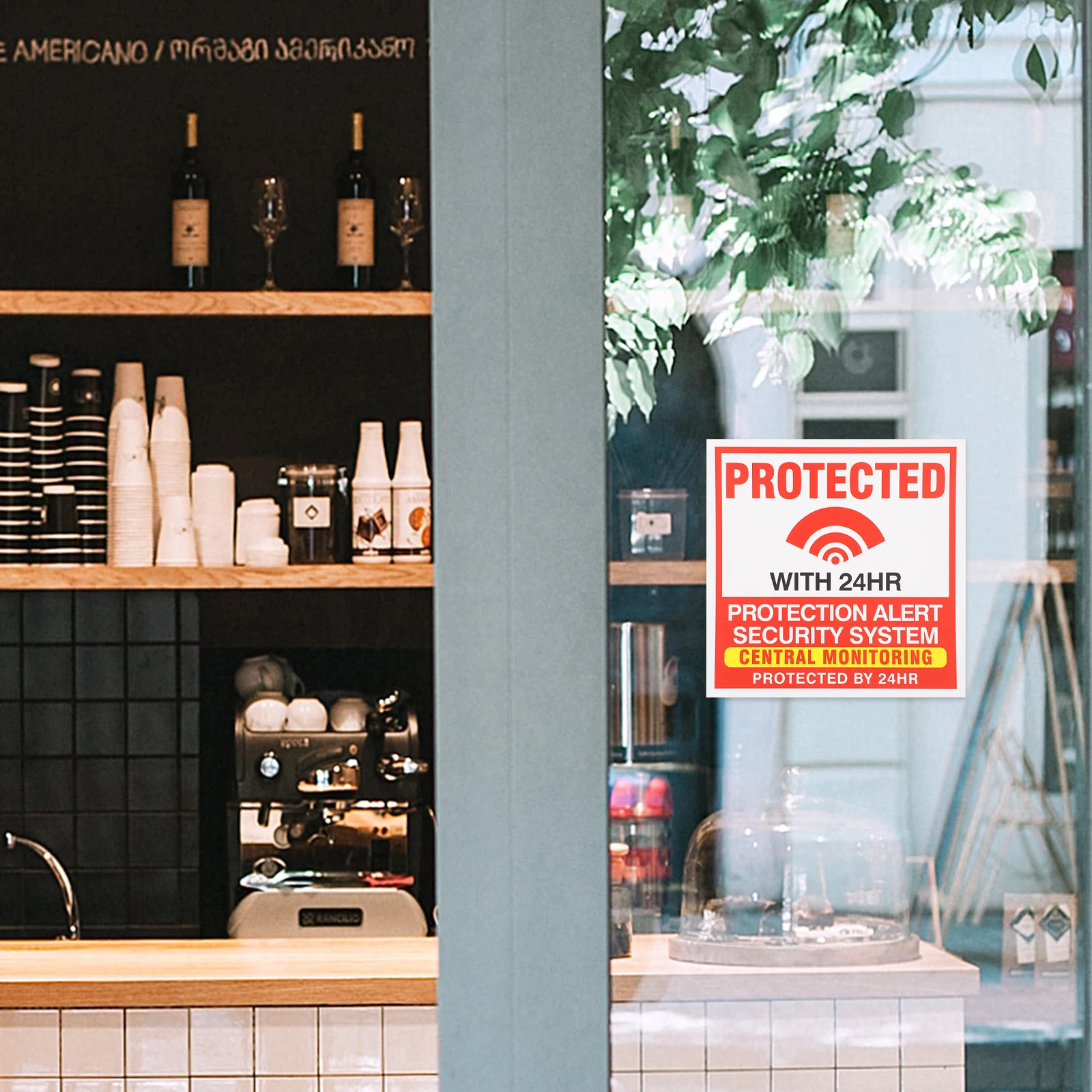 30枚 家庭用窓警告ステッカー ホームセキュリティシステム用保護警告 視覚的抑止力のある粘着セキュリティサイン