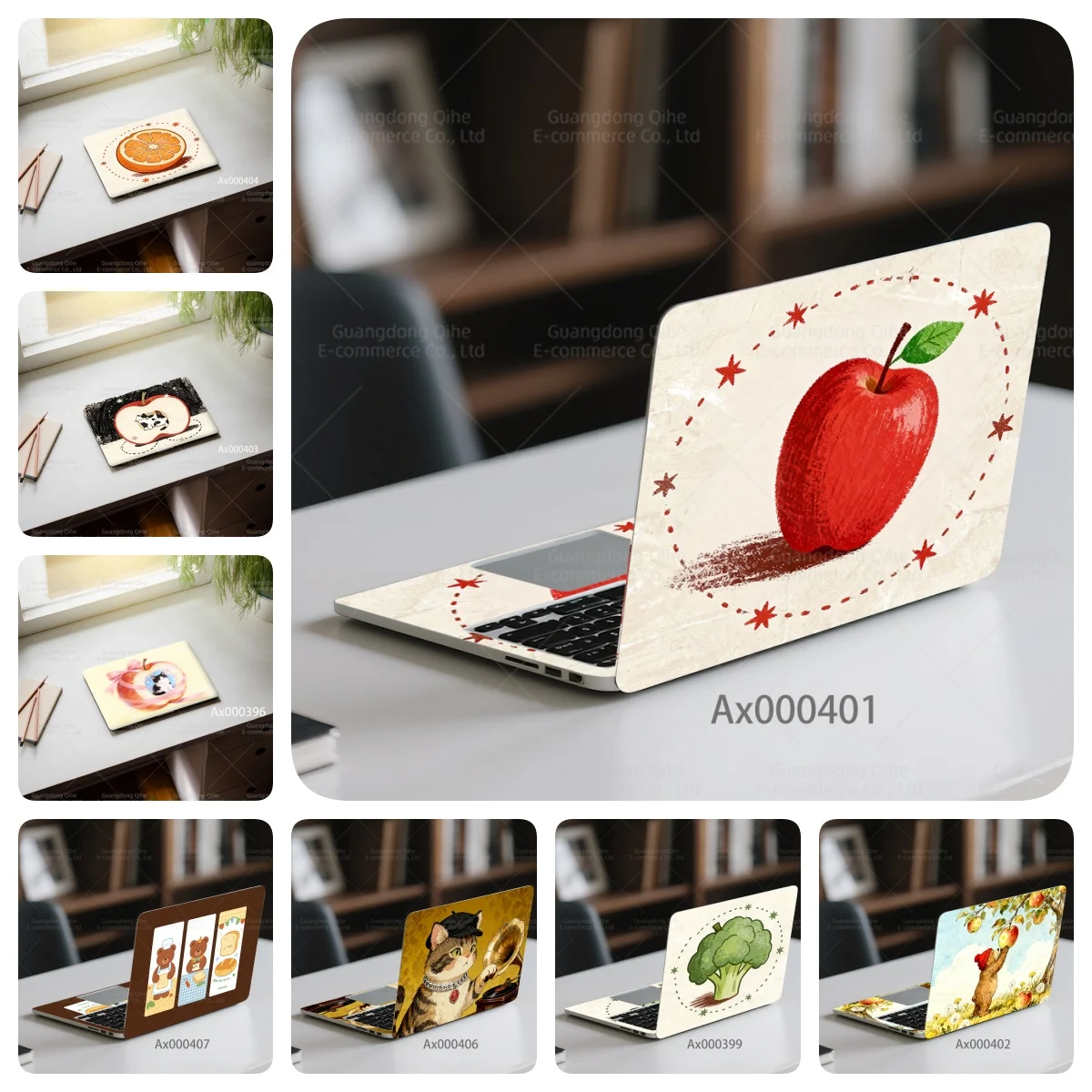 2 Pack Green Broccoli Laptop Sticker Removable Waterproof Notebook Skin Decal Fresh Vegetable Style Decor Protective Cover