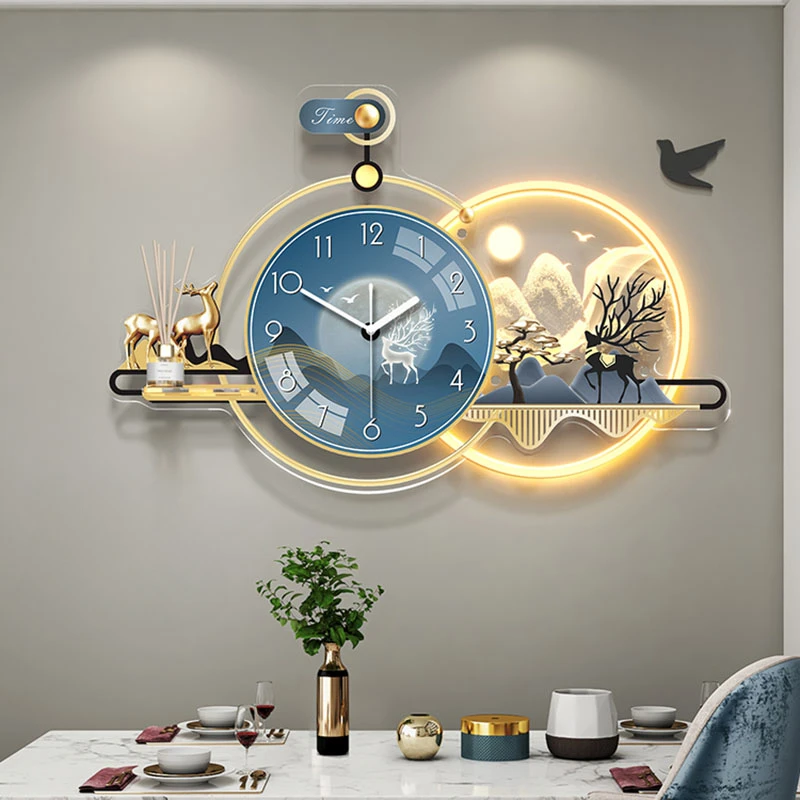 Art Mural Wall Clocks Living Room Led Luxury Modern Design Wall Watch Aesthetic Modern Creative Horloge Murale Home Decoration