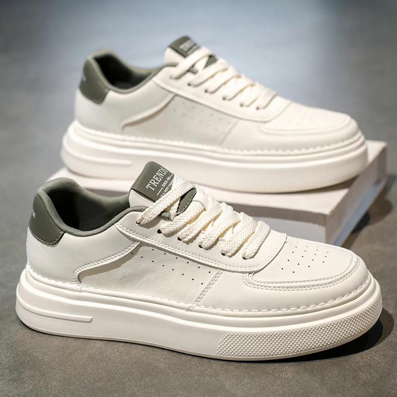 ​ حذاء بدون كعب للرجال الأكثر مبيعًا لعام 2025 - حذاء رياضي أبيض كلاسيكي، مسامي وممتص للصدمات، متين وغير قابل للانزلاق، مريح خفيف الوزن