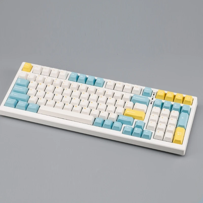 Conjunto completo 152 teclas personalizado PBT Sea Salt Lemon Keycap Double Shot Key Caps para 61 64