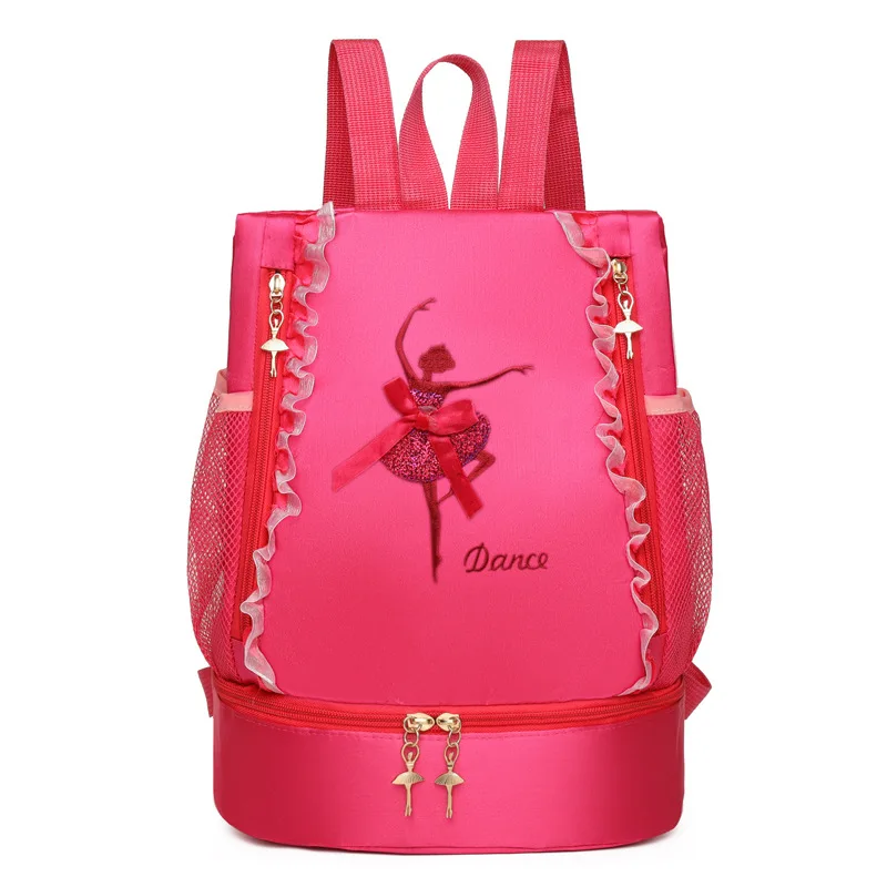 Ruoru New Ballet Dance Bag School Backpack Girls Kids Ballet Bag Storage Bags Ballerina Handbag Shoulder Bag with Lace