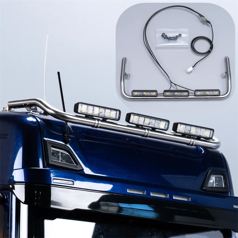1pcs LED 5V Front Spotlights Roof Lights for Tamiya 1/14 RC Truck for SCANIA 770S R620 for Volvo FH16 for ACTROS 3363 Car