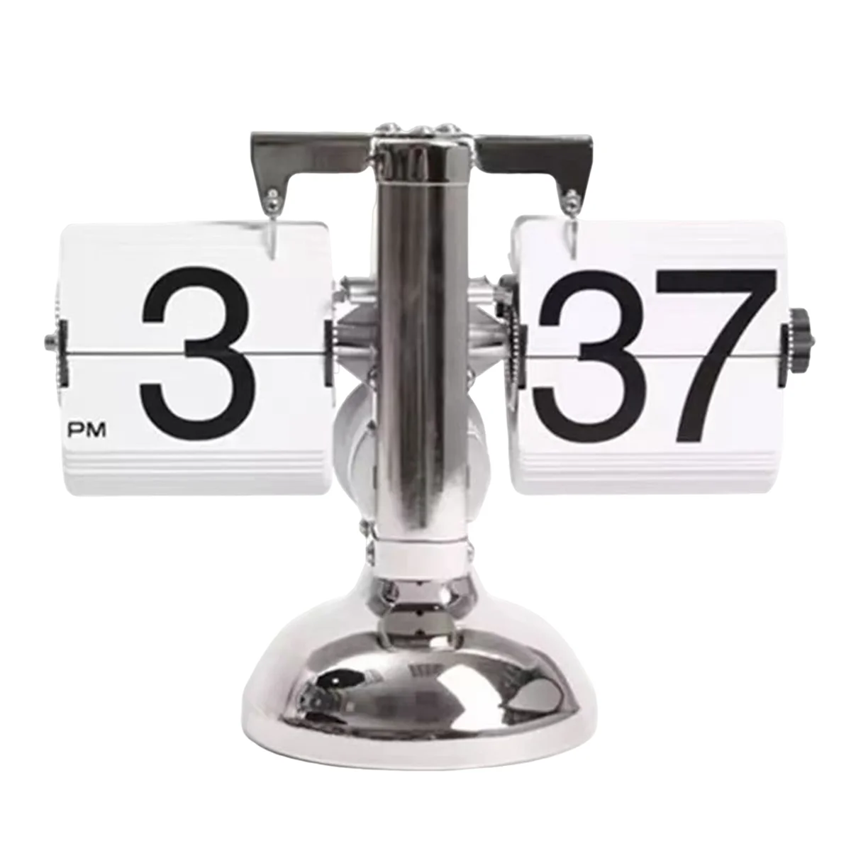 Flip Digital Clock -Small Scale Table Clock Retro Flip Clock Flip Internal Gear Operated Quartz Clock One Leg Clock Home