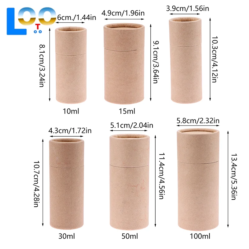1pcs Round Cardboard Gift Box Cosmetic Essential Oil Bottle Packaging Box Lipstick Perfume Packaging Kraft Paper Tube Boxes