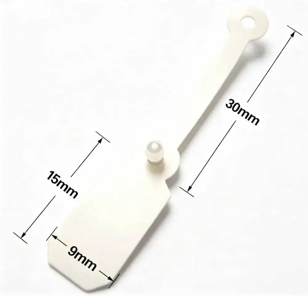 Schmuck-Preisschilder aus weißem PVC mit Schnappverschluss, Geschenkverpackungsetiketten, Kunststoff-DIY-Vinyl-Knopfverschlüsse für Armbänder, Ohrringe, praktische Ringanhänger – Detail 3