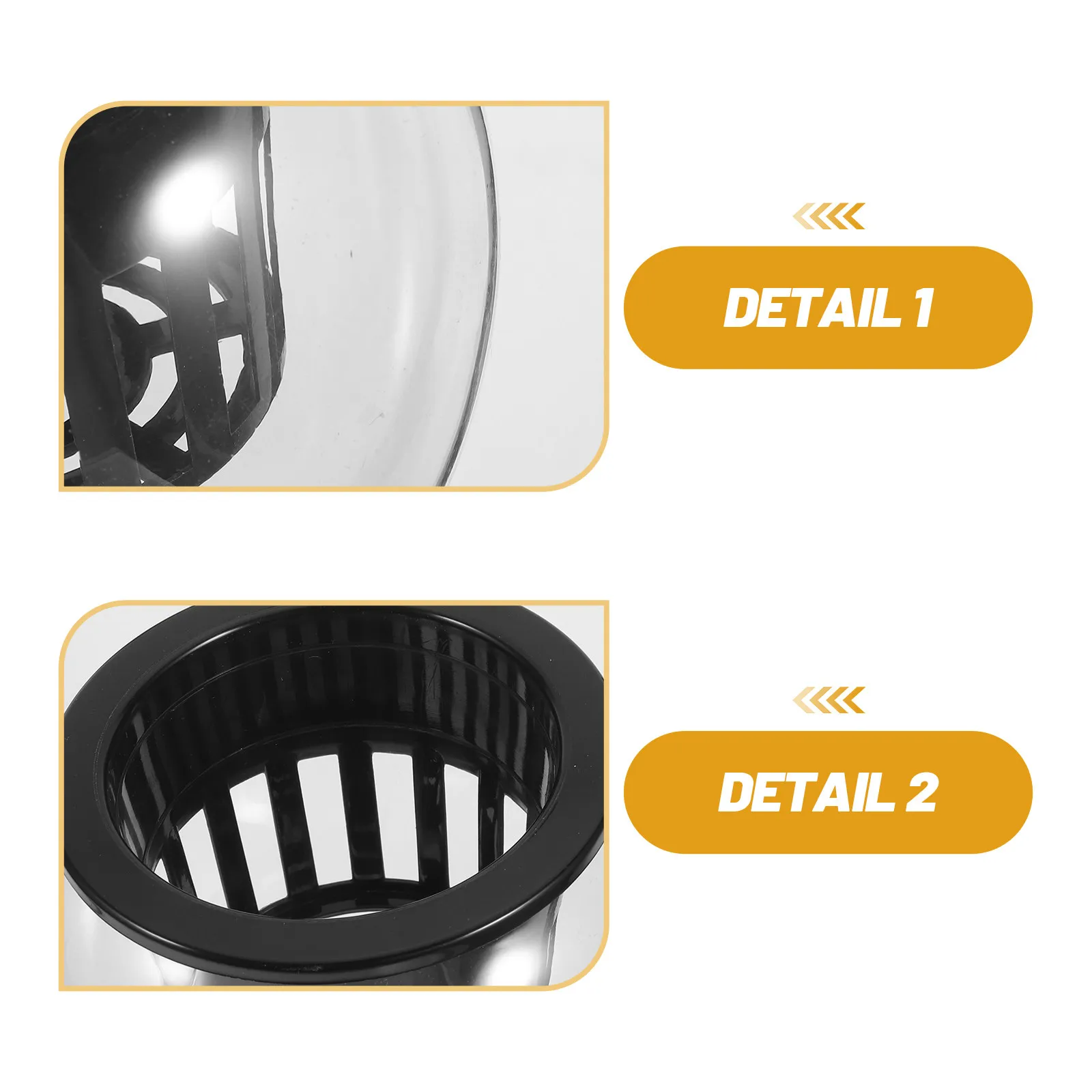 Hydroponic Fish Bowls for Indoor Gardeners to Quickly Check Roots, 2 Plastic Stations with Black Net Cups for Fish and Plants