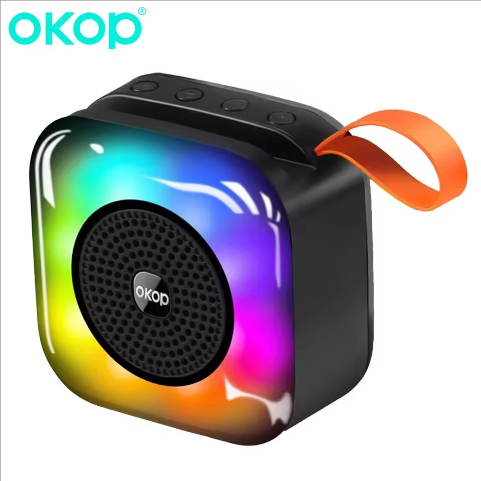 

OKOP Wireless Bluetooth Speaker RGB Lighting Outdoor Portable Hanging Rope Portable Speaker Party Camping Speaker TFmusic Player