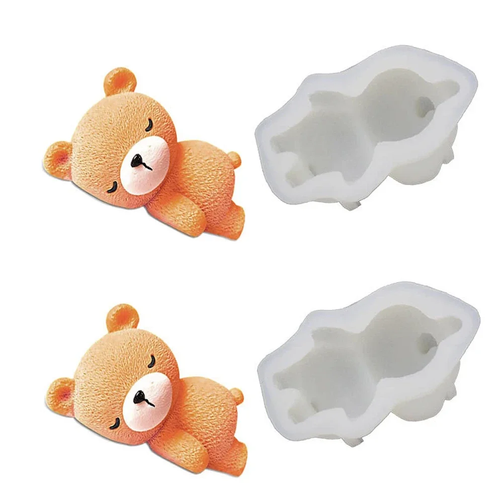

Cute 3D Sleeping Bear Mousse Cake Molds Ice Cream Silicone Mold Cupcake Topper Cake Decorate Moulds DIY Baking Accessories