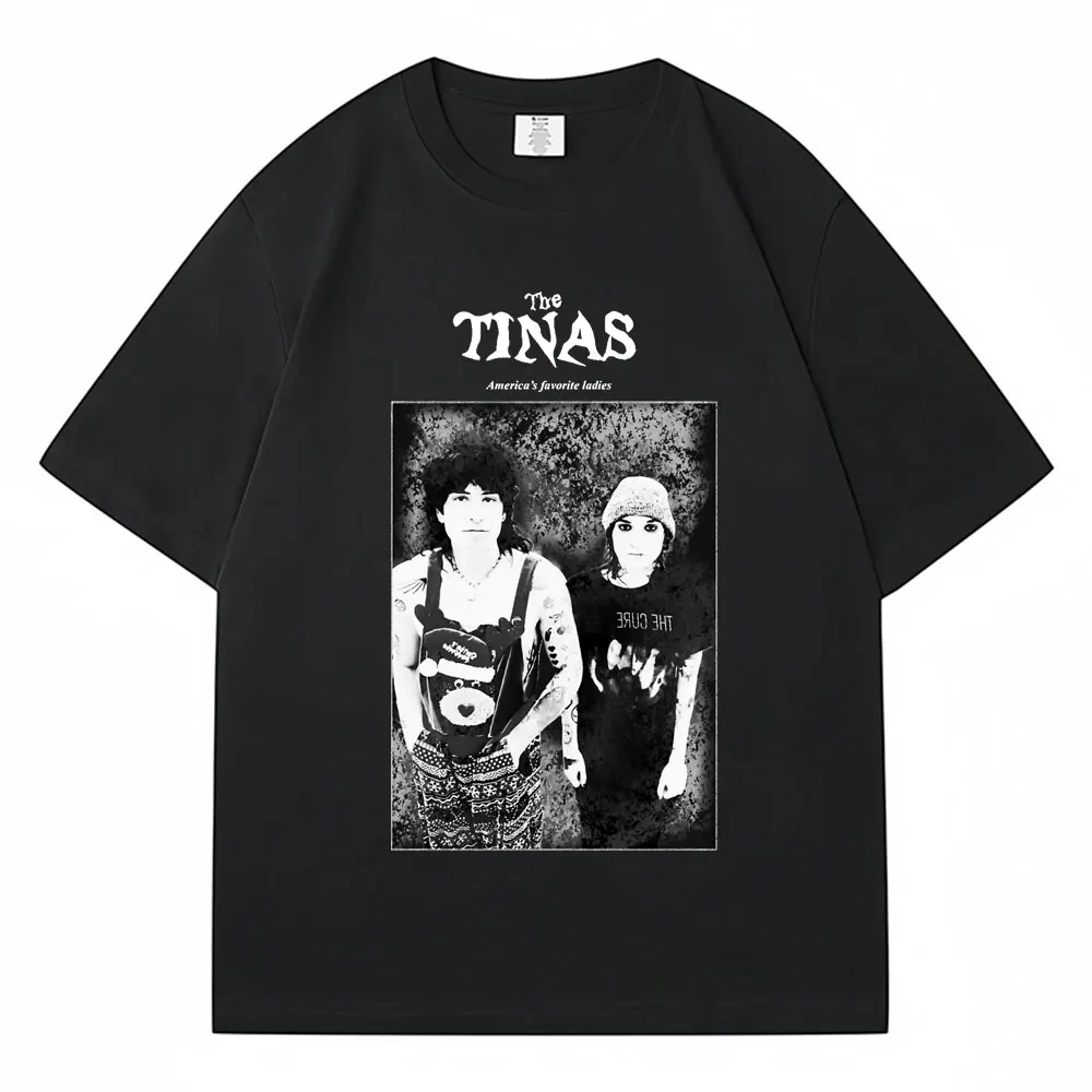 America's Favorite Ladies Vintage Print Tshirt Jake Webber Johnnie Guilbert The Tinas T Shirts Men's Cotton Oversized Streetwear