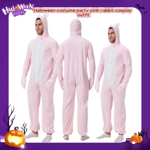 Halloween Cosplay for Men and Women Adult Animal Costume Party Cute Pink Rabbit Cosplay Costume Props