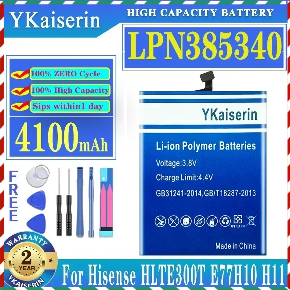 

Аккумулятор ykaisсеребрин LPN385340 LPN 385340 4100 мАч для Hisense HLTE300T E77 E77M H10 H11 HLTEM800 мобильный телефон