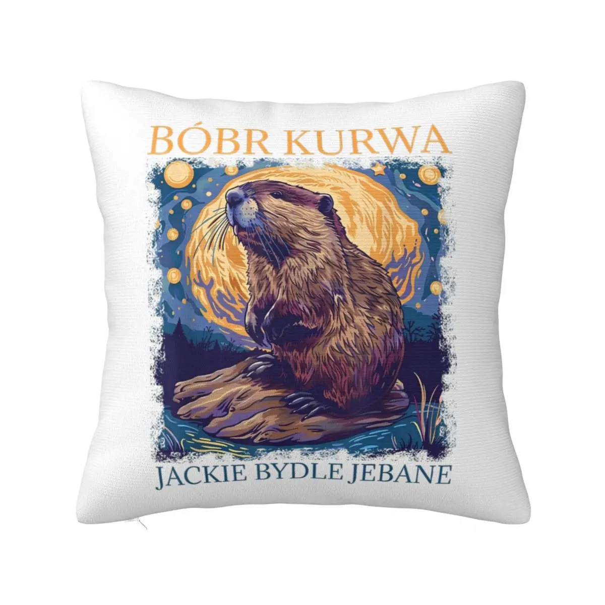 Bober Bobr Kurwa Square Pillowcases Polyester Home Cushion Cover Creative Pillow Cover 40*40