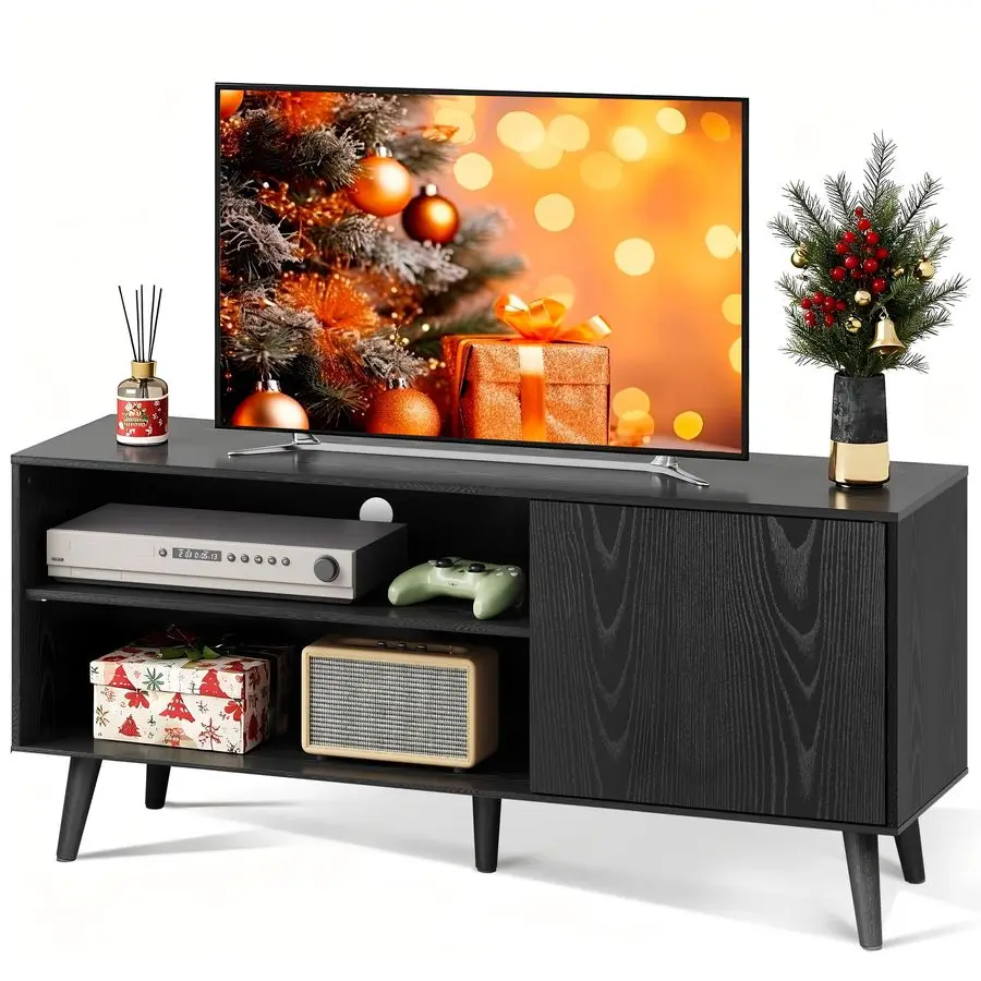 

TV Stand for 55 Inch TVs, Entertainment Center with Storage Cabinet, MidCentury TV Stands for Living Room and Bedroom, 50 TV Co