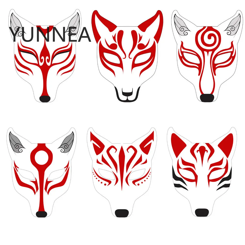 Fox Masks Kitsune Mask Cosplay Party Props White Japan Anime Cosplay Masquerade Costume Accessories Pub Clubwear Halloween Masks