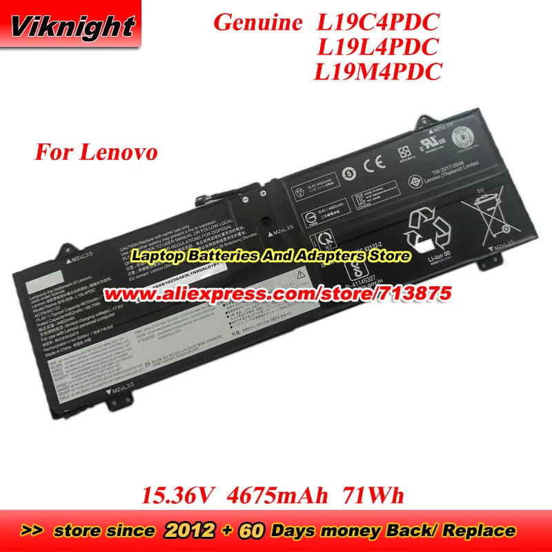 

Genuine L19C4PDC L19L4PDC L19M4PDC Battery for Lenovo Yoga 14c ITL ACN 2021 Yoga 7-14ITL5 7-15ITL5 Yoga C750-14ITL 15.36V 71Wh