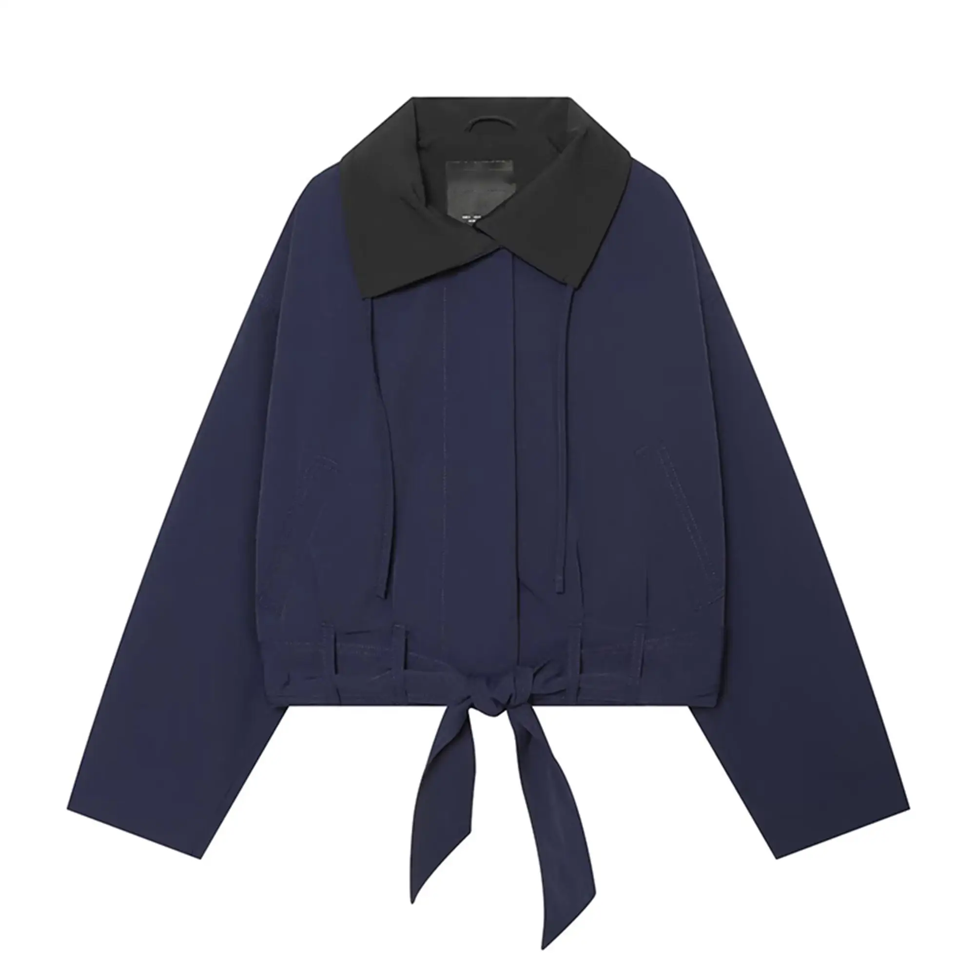 Herbst Neue Damen-Spleißjacke mit Revers und Gürtel, Langarm, Retro, Kurze Oberbekleidung, Lässiger High-Street-Stil, Damen-Pendlermantel – Detail 2