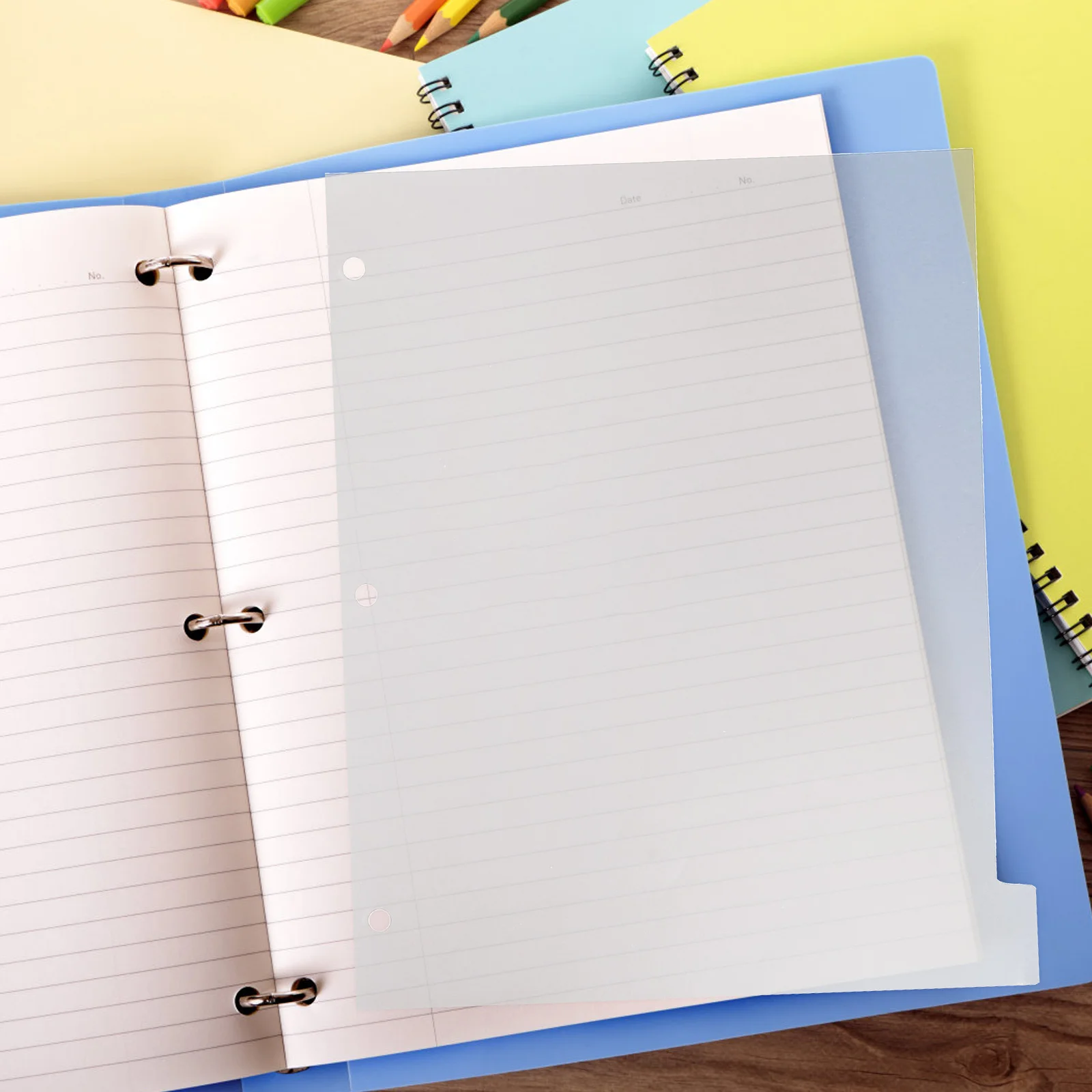 

8 Sheets Index Dividers Replacement Transparent Tabs Binder Notebook Paper Cute Plastic Folder