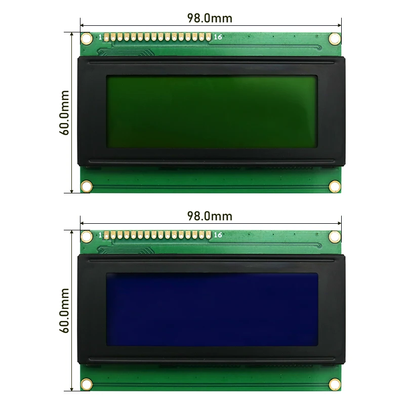 Modulo caratteri LCD2004 20x4 Schermo blu verde 2004A per modulo adattatore interfaccia seriale Arduino