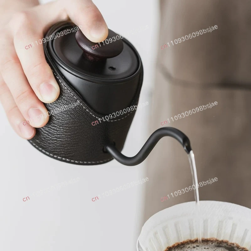 Handless hand brewing coffee pot with hanging ears and thin mouth pot 304 stainless steel hanging ears coffee hand brewing pot