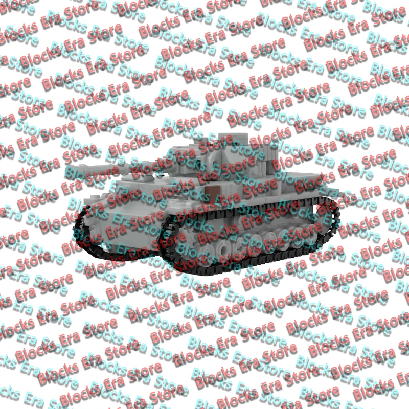 QWERT Pz.Kpfw.IV Ausf.F2 Tank Model MOC Building Bricks War Equipment Style Modular Technology Gifts Holiday Assemble Toys Suit