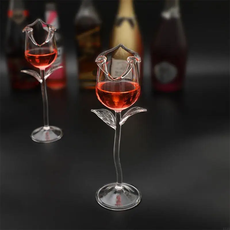KX4B 100mL Wanced Red Red Rose Goblet Wine Cocktail Ly