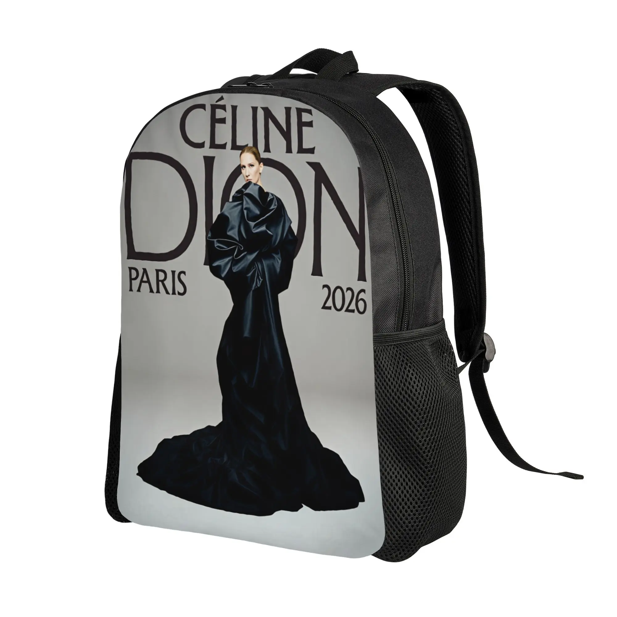 Celines Dions Paris 2026 Backpack  Boy Girl Polyester Travel Backpacks Print Modern High School Bags Rucksack