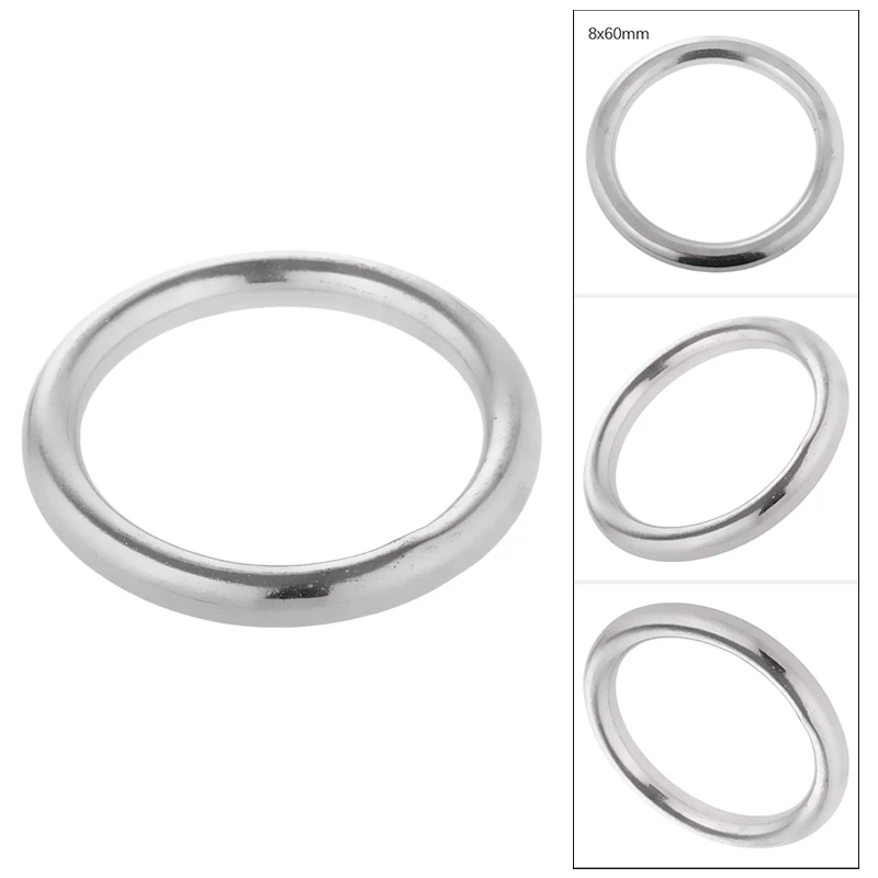 Multi Purpose Rust Resistance 304 Stainless Steel Smooth Welded Polished Round O Rings Thickness - Silver