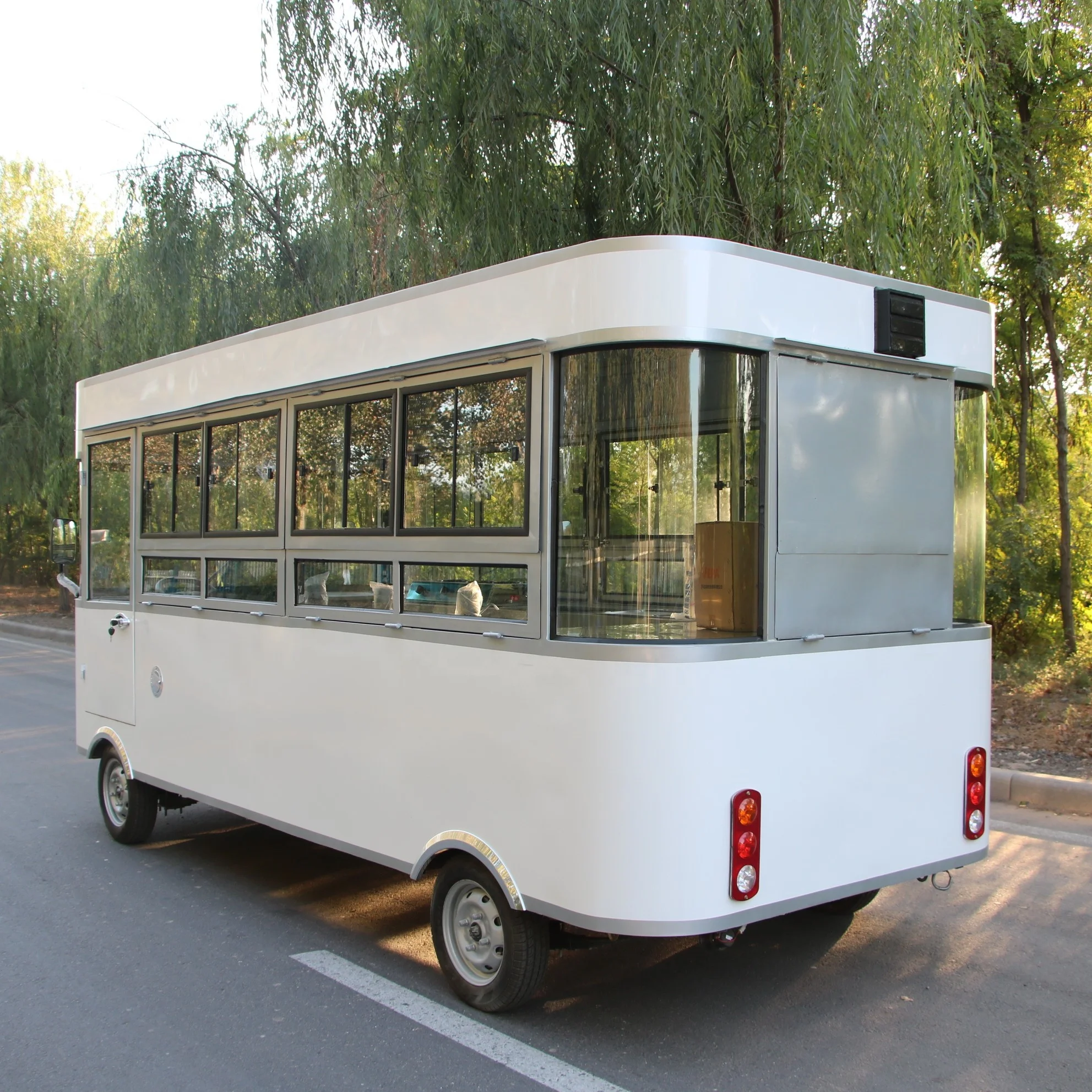 Carrinho elétrico de venda automática de alimentos, 3/3.5/4/4.5/5m de comprimento, café móvel, caminhão de comida rápida, sorvete, catering para venda