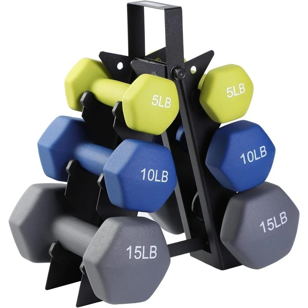 

Neoprene Dumbbell Free Hand Weight Set with Rack, Ideal for Home Exercises to Gain Tone and Definition