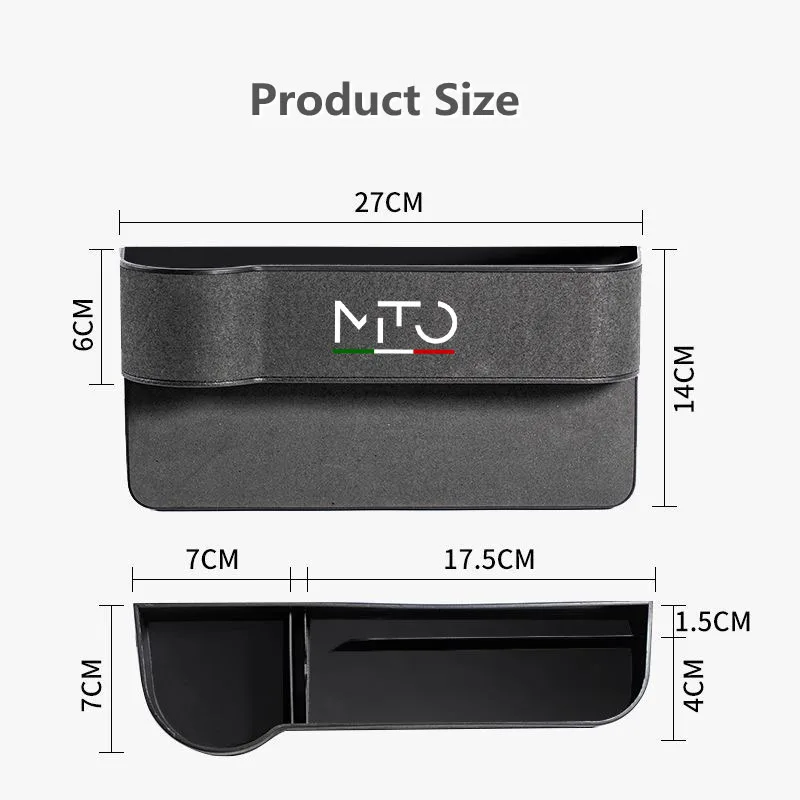 Car Seat Gap Leather Multifunctional Storag Box Auto Seat Side Crevice Storage Box For Alfa Romeo MIto Auto Accessories