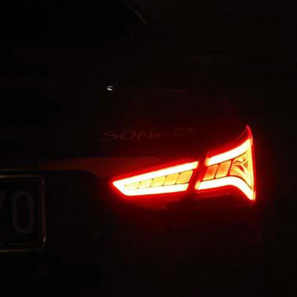 

Для Hyundai Sonata 2011-2015 автомобильные задние фонари в сборе, светодиодные автоматические задние фонари, обновленный динамический стример, аксессуары для стоп-сигналов