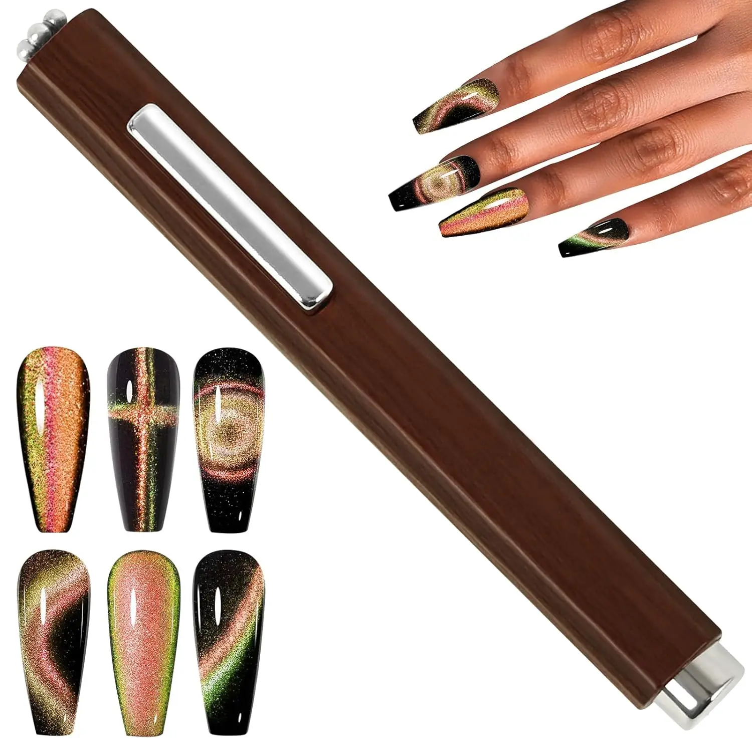 3 in 1 Multi-function Cat Eye Magnet for Nail Art Design Strong Thick Magnetic Stick Large Cylindrical Magnetic Nail Tool