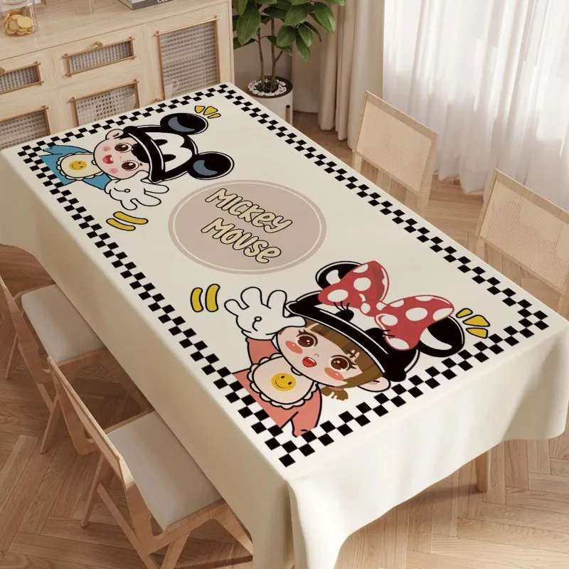 Anime novo mickey minnie toalha de mesa impermeável oilproof padrão dos desenhos animados retangular mesa de jantar tapete de chá doméstico