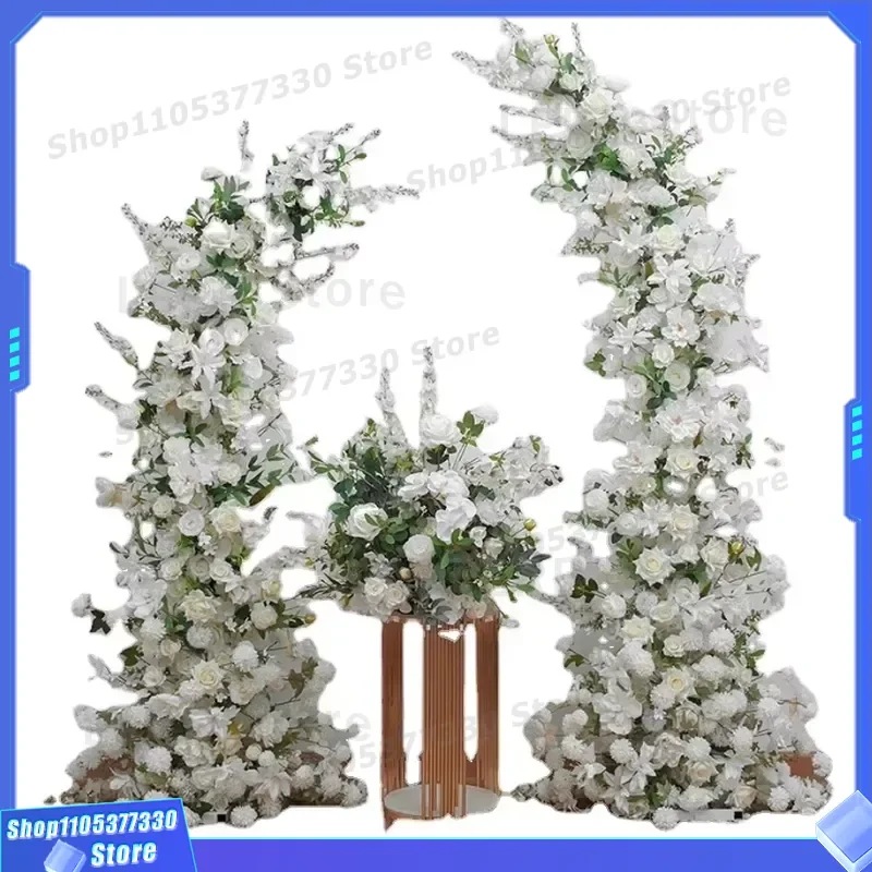 Luxury Artificial Flower Arch for Wedding Ceremony Backdrop Colorful Floral Stand Decoration High Quality Party Event Props