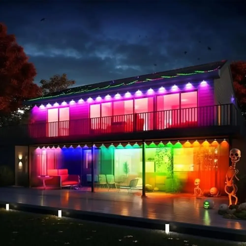 60LED RGB Smart Lights Outdoor App & Remote Controlled Eaves Decorative Lights Waterproof Outdoor Lighting