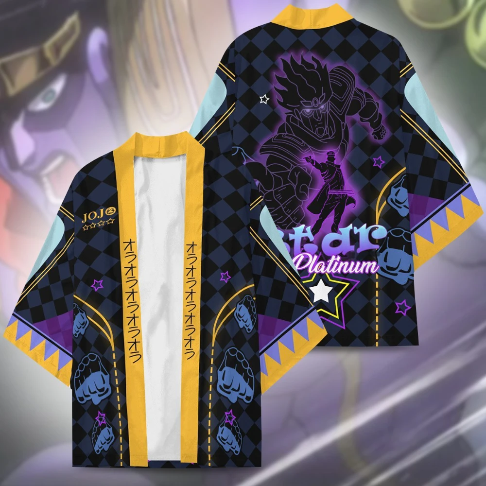 Anime JoJo\'s Bizarre Adventure Kira Yoshikage Haori Kimono Cosplay Costume Coat Shirt Cloak Bathrobe Pajamas Birthday Gift