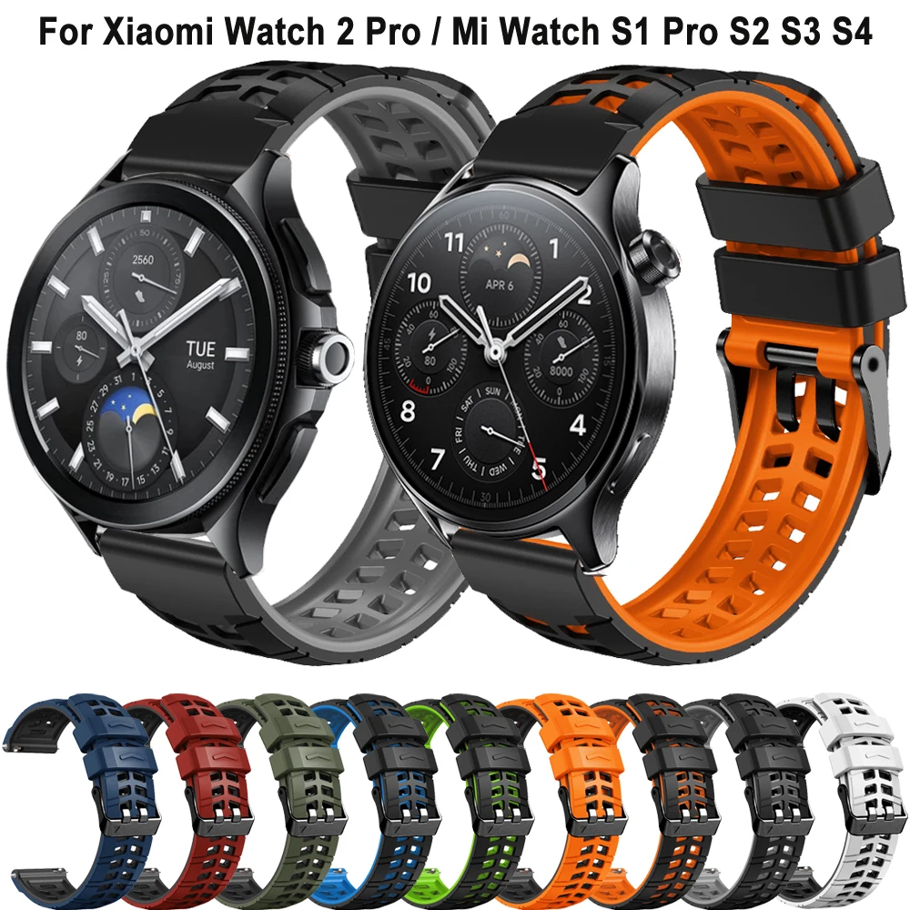 22mm Silicone Strap Bands For Xiaomi Mi Watch S1 Pro/S1 Active/S2 S3 S4 Sport/Color 2 Wristband Bracelet For Xiaomi Watch 2 Pro