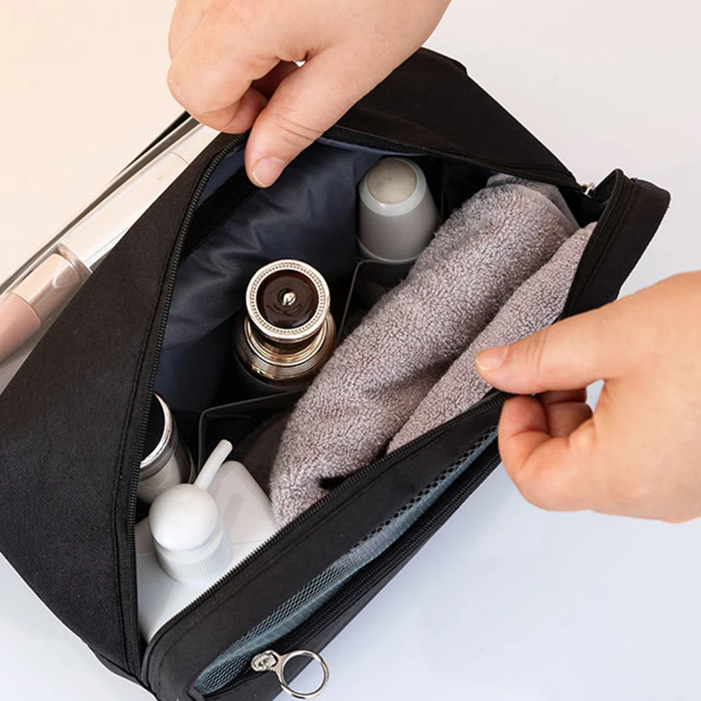 حقيبة مستحضرات تجميل للسفر قابلة للطي للرجال والنساء مع خطاف تعليق حقيبة أدوات الزينة المحمولة للإكسسوارات حاوية شامبو كاملة الحجم #5