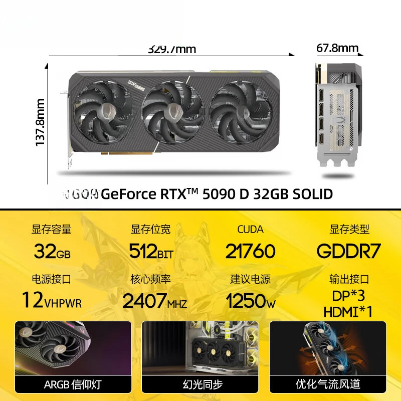 GeForce RTX 5090 D 32GB SOLID Desktop Indie Gaming eSports Deepseek