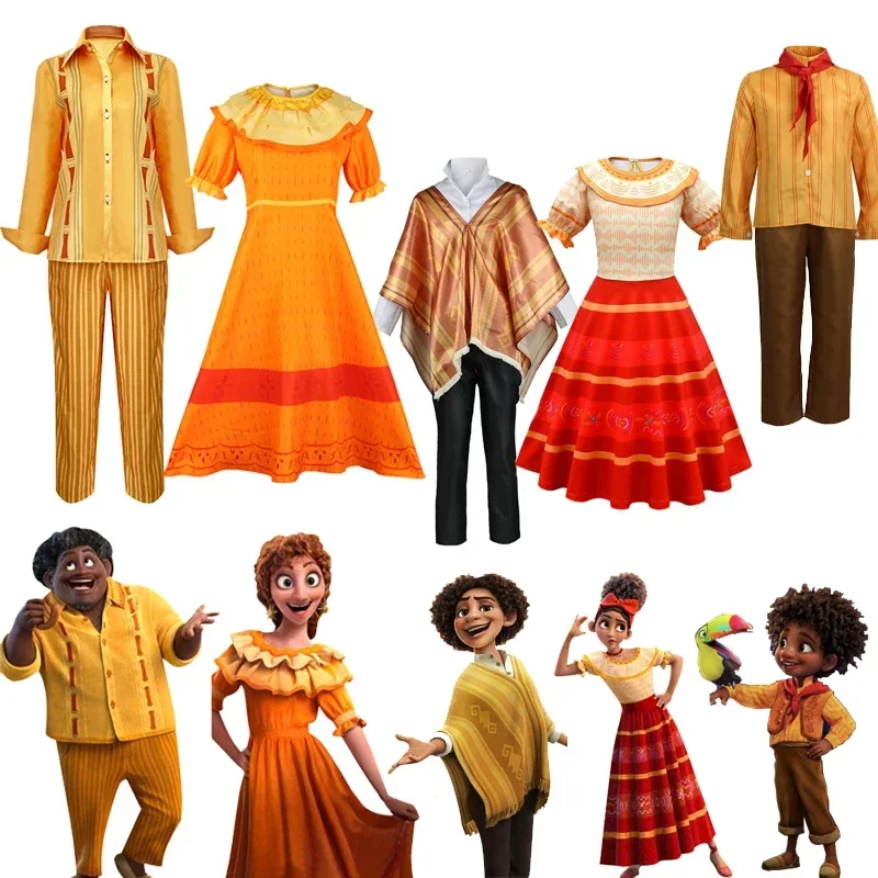 Charm Movie Mirabel Felix Pepa Dolores Camilo Antonio Cosplay Costume for Adult Kids Madrigal Costume for Carnival Dress Up