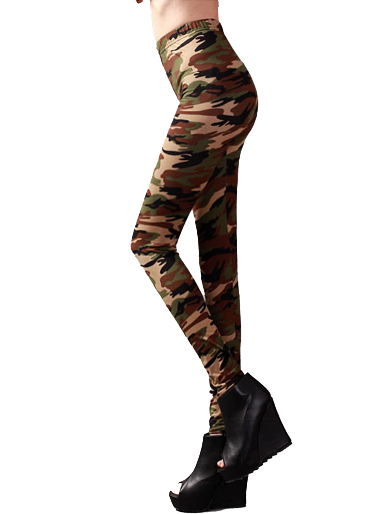 Spring And Autumn New Personality Camouflage Army Style Nine Pants Female Korean Version Fashion Milk Silk Tights Leggings