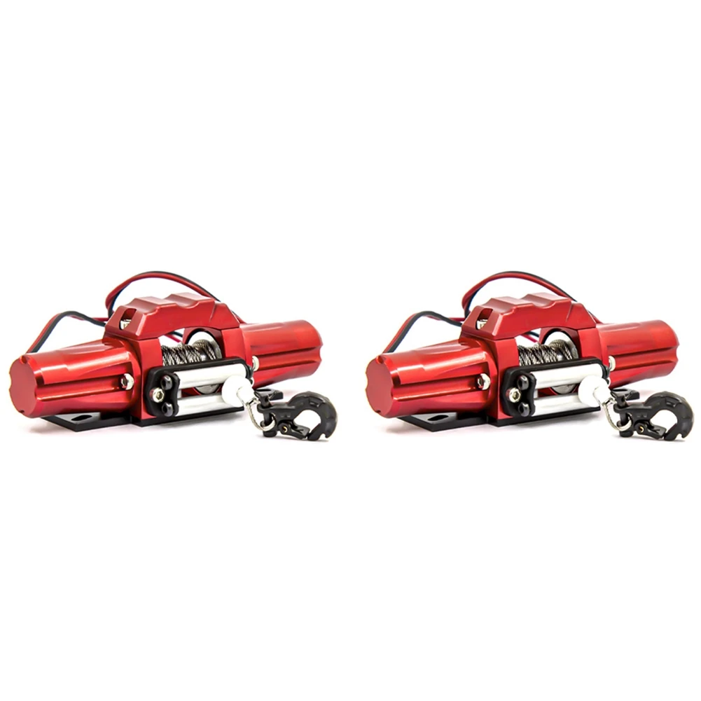 A63T-2X Double Motor Metal Simulated Winch For 1/10 RC Crawler Car RC4WD D90 Axial SCX10 TRAXXAS TRX4 KM2 Parts Accessories